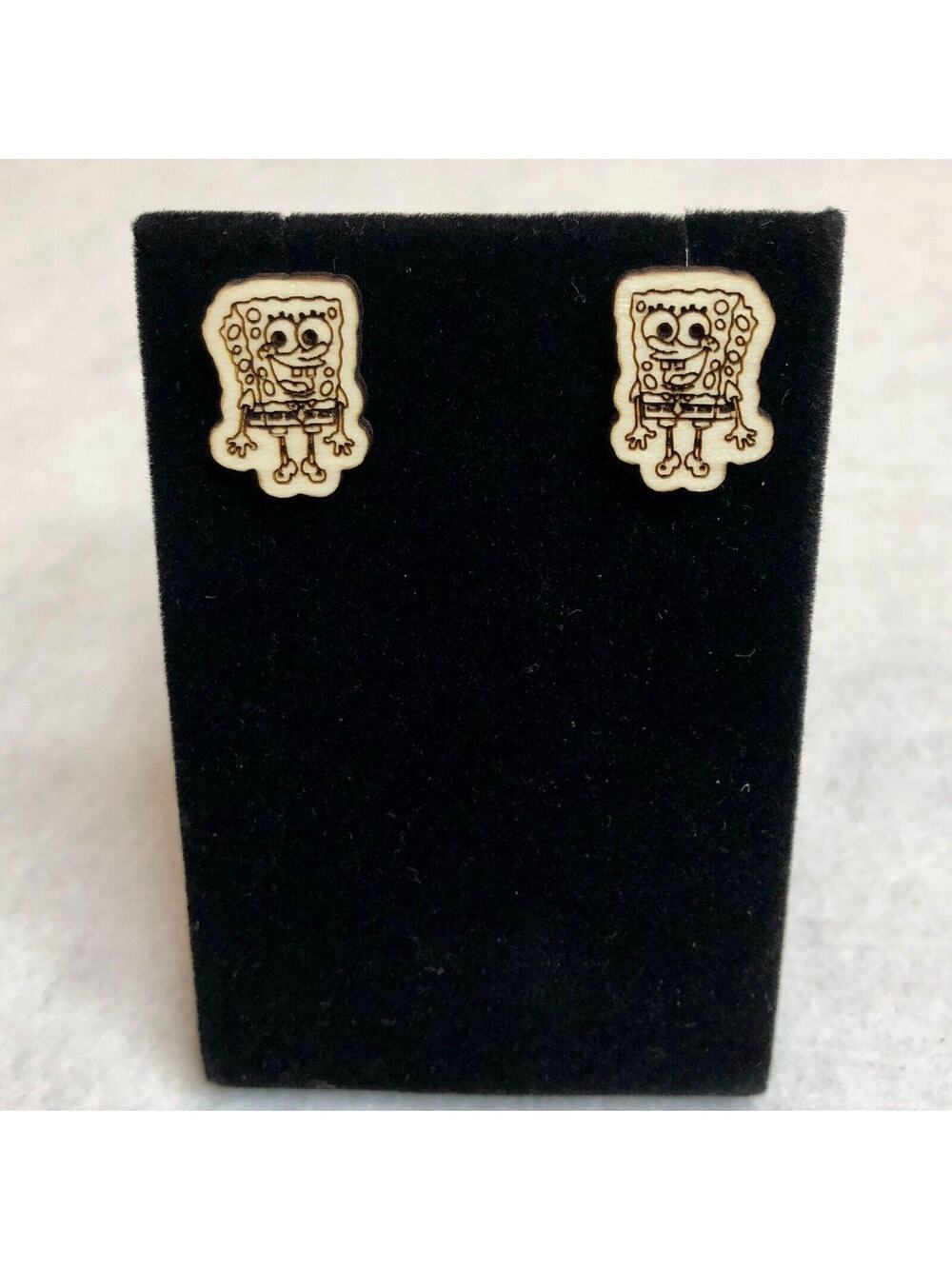 Spongebob Squarepants Wood Stud Earrings